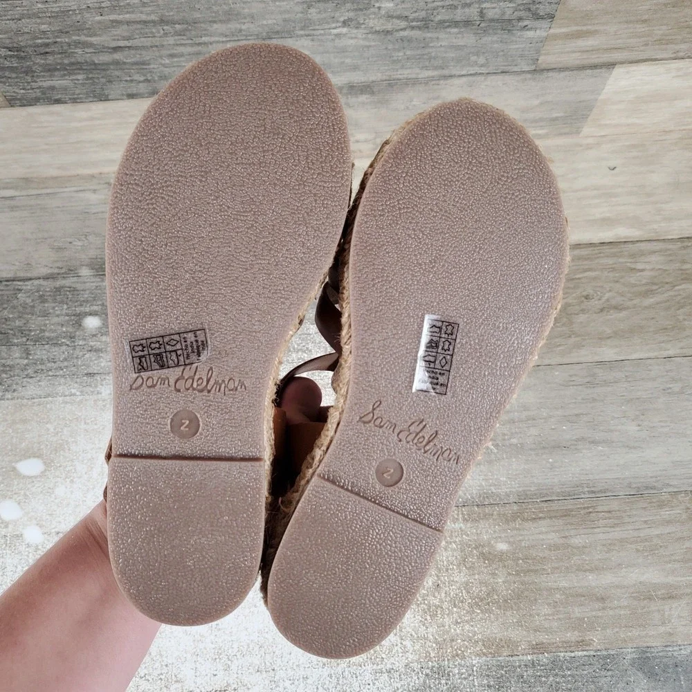 Sam Edelman Kora Kids‎ Sandal Sz 2 M Saddle Lea Leather Lightweight Super Comfy